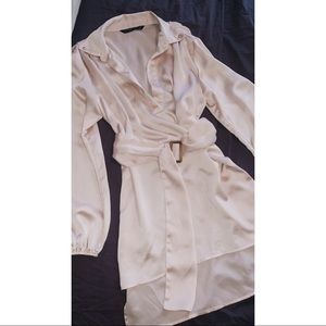 Zara belted tunic in peach size XS